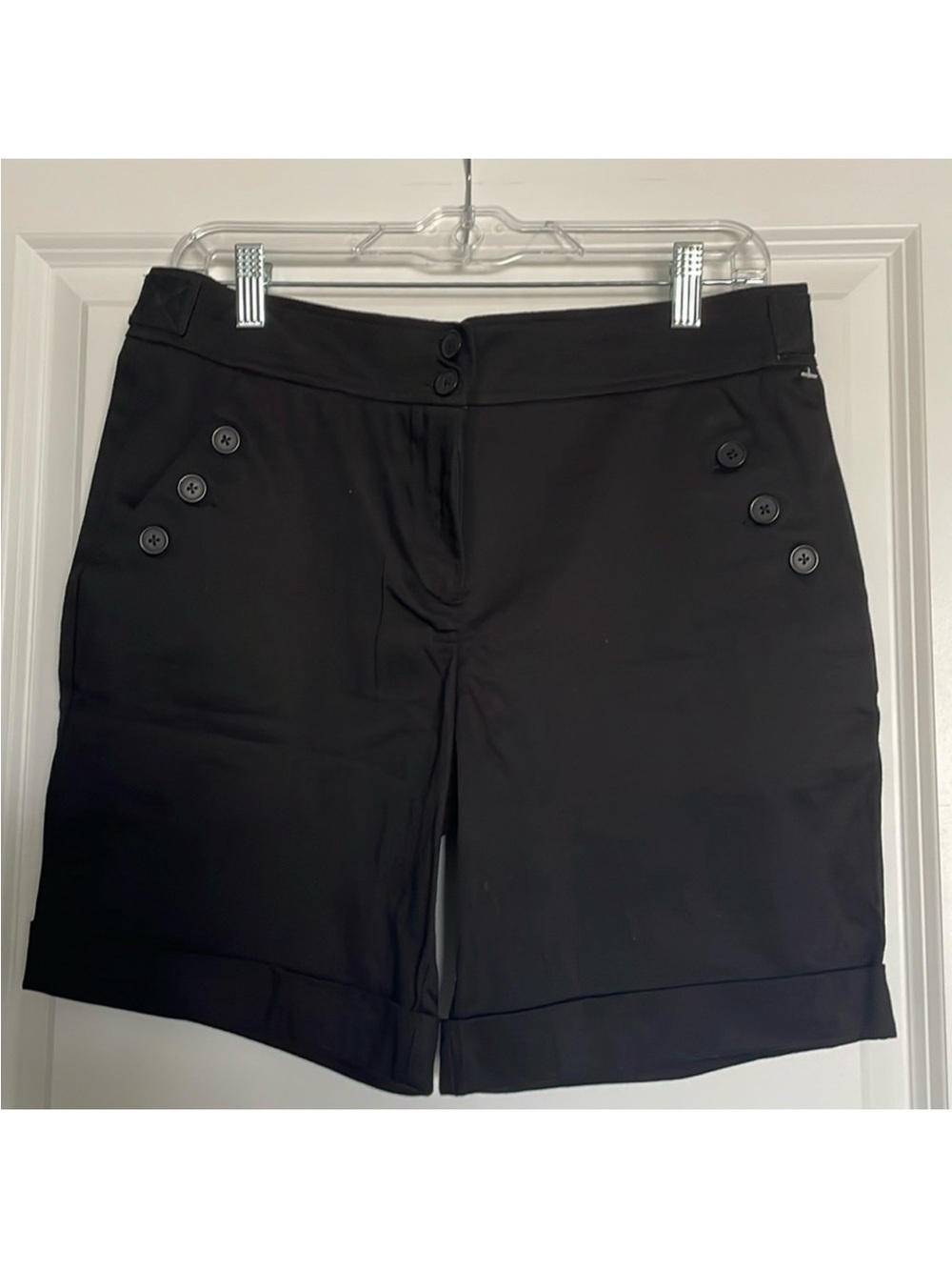 The Limited Black Button-Detail Bermuda Shorts